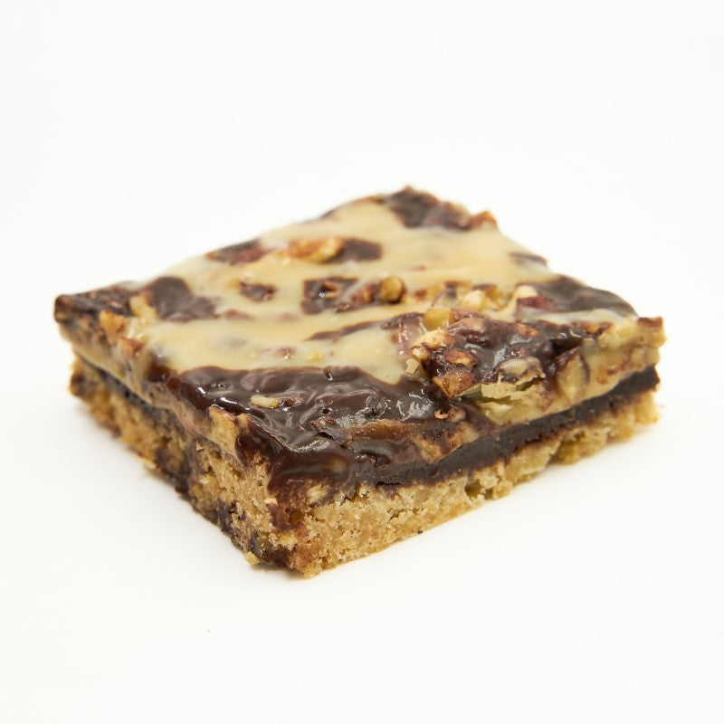 GF Salted Caramel, Roasted Pecans & Chocolate Slice